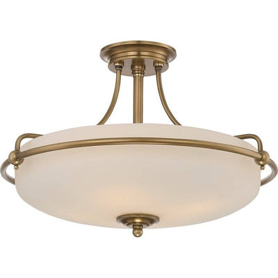 Griffin 4 Light Semi-Flush Light - Weathered Brass - Clicklights Shop