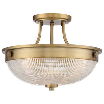 Mantle 2 Light Semi-Flush - Weathered Brass - Clicklights Shop