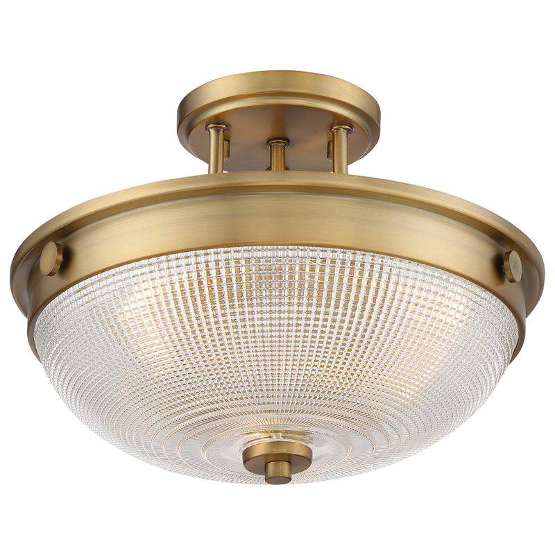 Mantle 2 Light Semi-Flush - Weathered Brass - Clicklights Shop