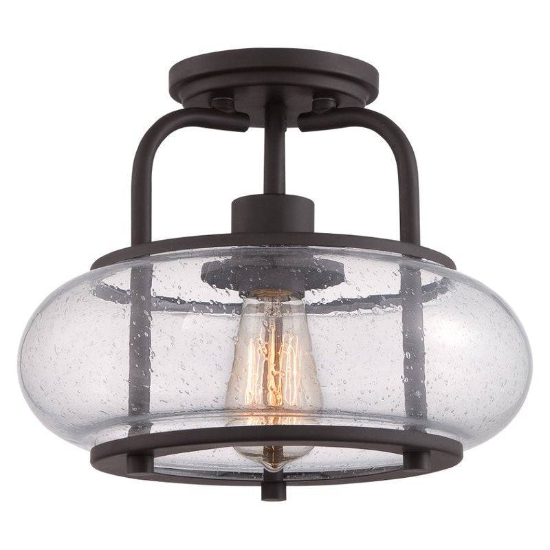 Trilogy 1 Light Small Semi-Flush - Old Bronze - Clicklights Shop