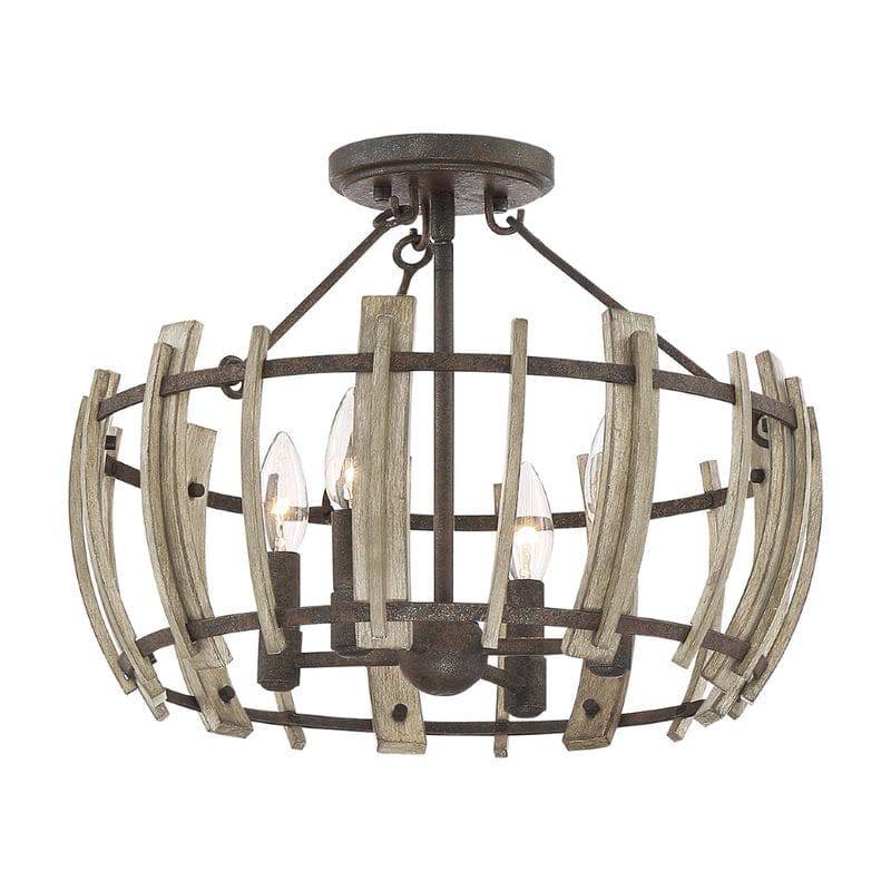 Wood Hollow 4 Light Semi-Flush - Clicklights Shop