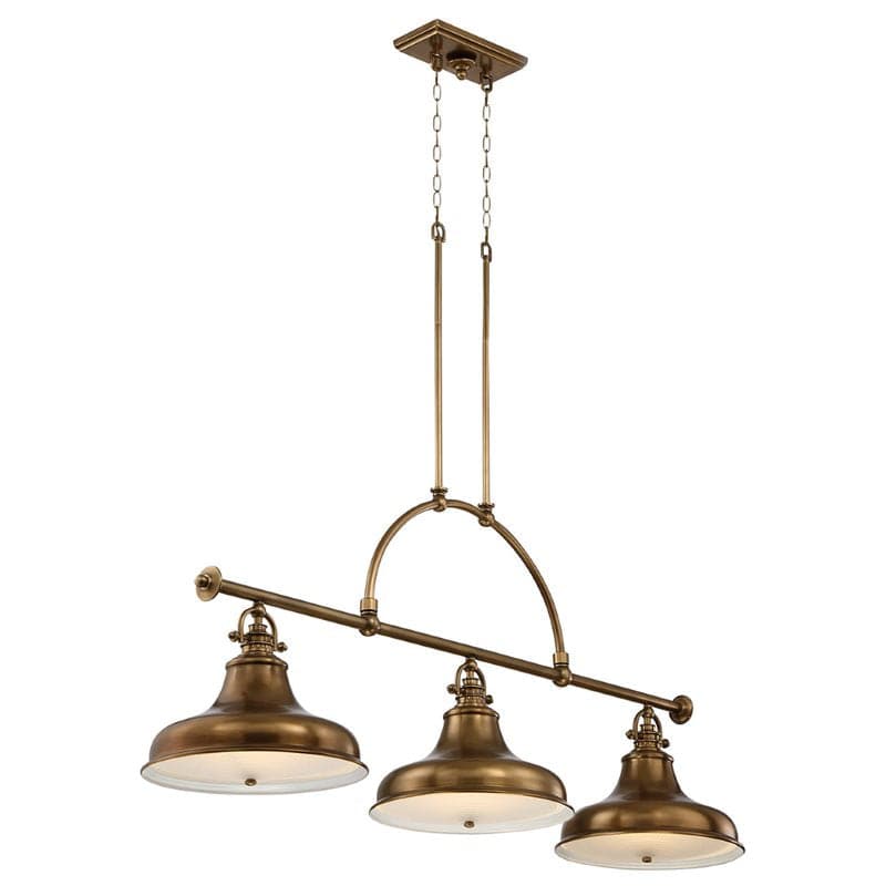 Emery 3 Light Island Chandelier - Weathered Brass - Clicklights Shop