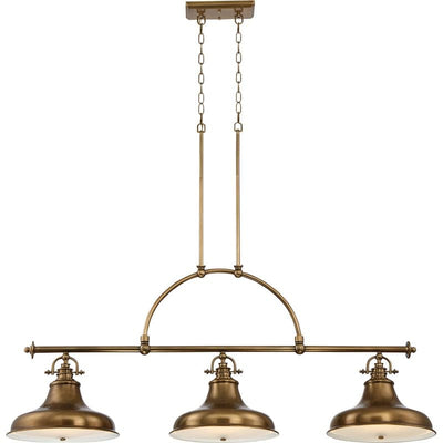 Emery 3 Light Island Chandelier - Weathered Brass - Clicklights Shop