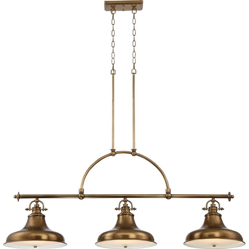 Emery 3 Light Island Chandelier - Weathered Brass - Clicklights Shop